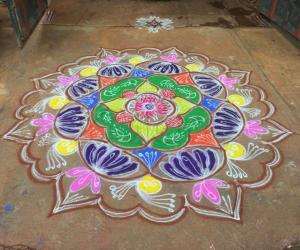 Navarathri rangoli Day 4 - 2015