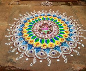 Rangoli: Navarathri rangoli Day 10 - 2015