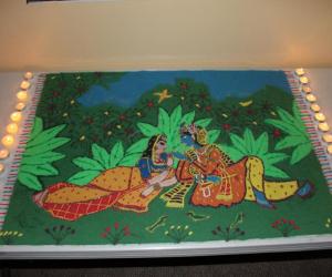 Radha-Krishna Diwali Rangoli