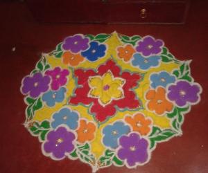 Rangoli: dotted rangoli on makar sankranti day