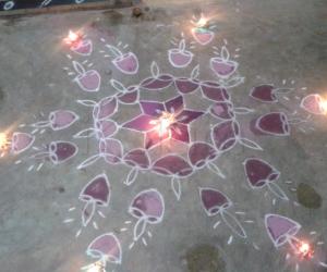 Rangoli: kaarthigai deepam