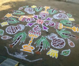 Rangoli: A.R.Kanagavalli pongal rangoli