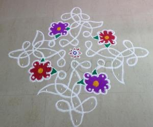 Rangoli for HAPPY BIRTH DAY LATA.