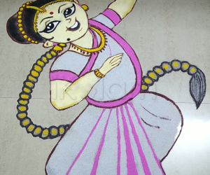 Dancing Girl For Navarathri-RANGOLI