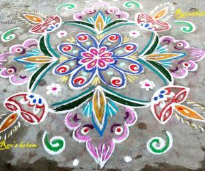 Rangoli: Rev's deepam kolam