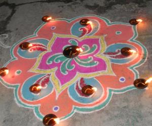 Karthigai. Karthigai deepam rangoli.