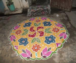  New year kolam. Dotted Rangoli.