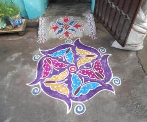 Colour Colour Butterflies Kolam.