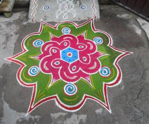 Vishnu Chakaram. Markazhi kolam.