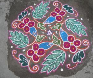 Flower garden kolam.