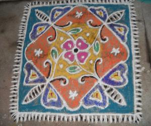 Rangoli: A small butterfly carpet.