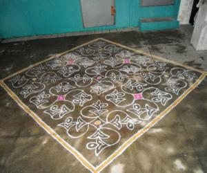 A different swasthik kolam as padi kolam.