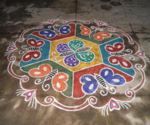 Butterfly rangoli, New.