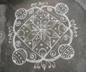 A simple padi kolam.