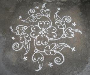 A small flower kolam.