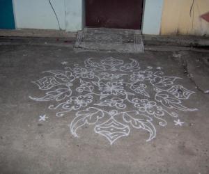 Rangoli: Kolam on Deepavali.