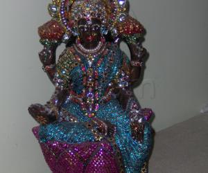 Amman decoration made with plaster of paris -  doll with stones, sequins & silk thread