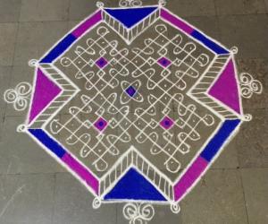 White n white margazhi 3D kolam