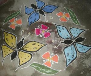 Rangoli: butterflies rangoli