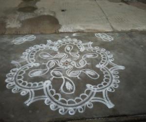 Peacock kolam for Panguni Uthiram