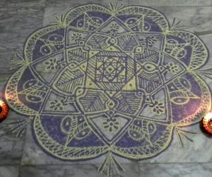  Freehand rangoli with colours from my margazhi collections