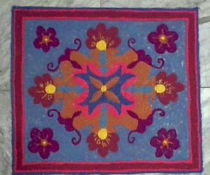 Designer mat rangoli without diya in light