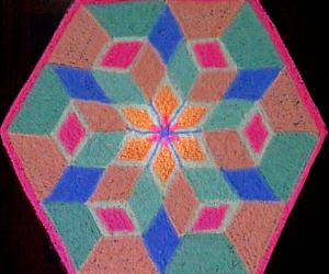 3D- Star Rangoli with 7-4 interlaced dots