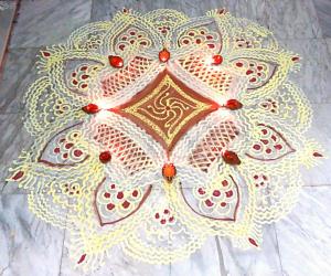 Padi kolam for Purattasi Shravanam and Ekadasi 