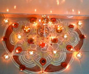 Happy Karthigai to all - Indoor Diya Deco for Karthigai 