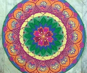 Freehand Mandala with colours. 