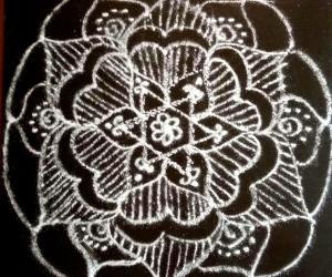 Margazhi Day 17 kolam - A simple freehand  rangoli