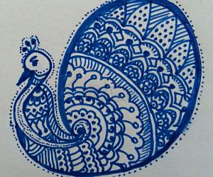 Freehand Peacock design 