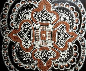 A Freehand padi kolam for Karadaiyanombu/Savithiri Nombu 