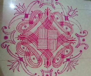 VIJAYADASAMI KOLAM IN PINK COLOUR