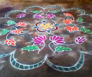 rangoli on kaanum pongal 2014