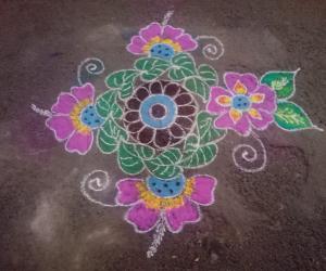 Pongal flower kolam