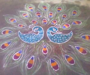 peacock rangoli