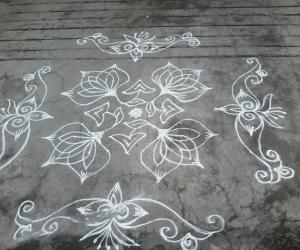 Daily kolam with 7-7 dots