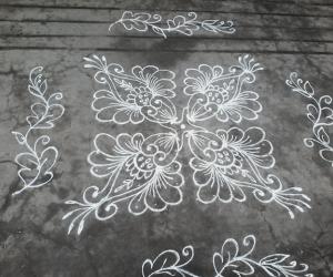 Daily ....Dotted kolam, different flowers