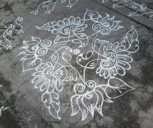 Daily kolam,birds in chikku.....