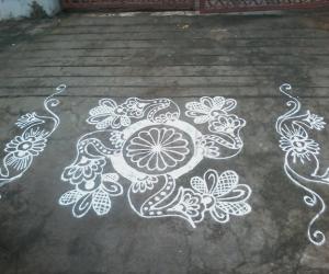 Simple freehand rangoli