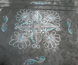 Chalk kolam....