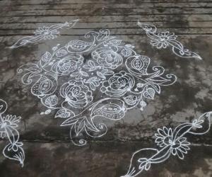 Friday flower rangoli..