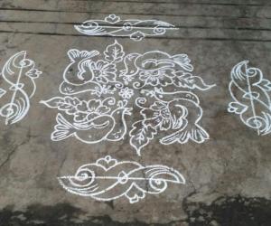 Simple bird kolam...