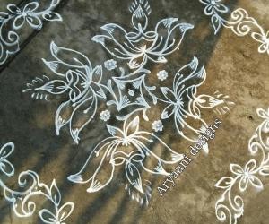 Simple diyas rangoli...