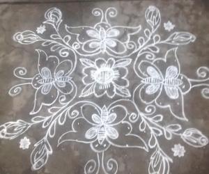 Simple butterflies rangoli....