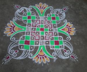 Decorated chikku kolam!