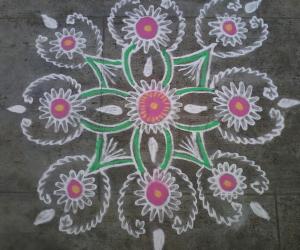 Finger technique kolam!