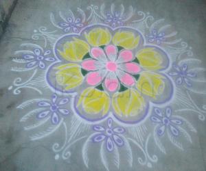 Soft color rangoli!!