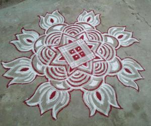 Double line kolam! my first try!